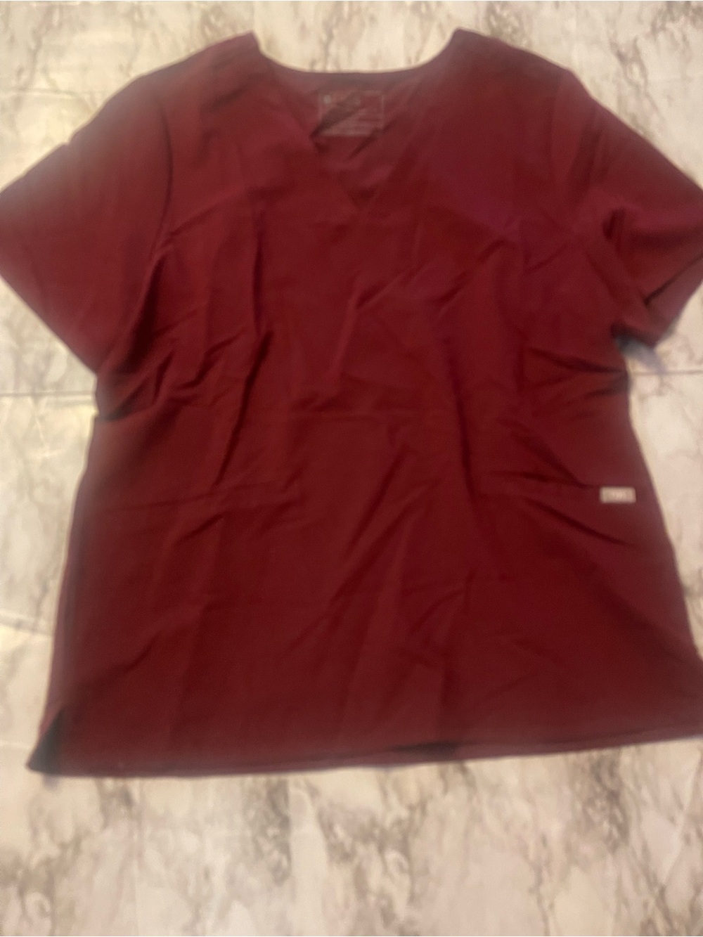 Women’s FIGS Scrub Top in Burgundy